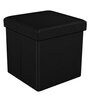 Foldable Collapsible Ottoman Storage Box Cum Stool In Black Colour