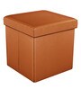 Foldable Ottoman with Storage in Camel Brown Colour