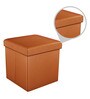 Foldable Ottoman with Storage in Camel Brown Colour