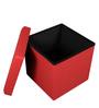Foldable Ottoman with Storage in Red Colour