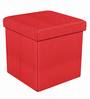 Foldable Ottoman with Storage in Red Colour