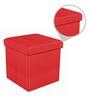 Foldable Ottoman with Storage in Red Colour