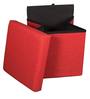 Foldable Ottoman with Storage in Red Colour