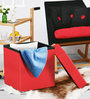 Foldable Ottoman with Storage in Red Colour