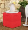 Foldable Ottoman with Storage in Red Colour