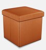 Foldable Ottoman with Storage in Camel Brown Colour