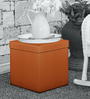 Foldable Ottoman with Storage in Camel Brown Colour