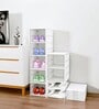 White Foldable Shoe Rack Stackable Shoe Organizer 5 Layer