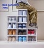 White Foldable Shoe Rack Stackable Shoe Organizer 5 Layer