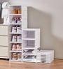 White Foldable Shoe Rack Stackable Shoe Organizer 6 Layer