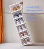 White Foldable Shoe Rack Stackable Shoe Organizer 6 Layer