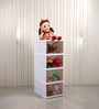 White Foldable Shoes Rack Stackable Shoe Organizer 4 Layer