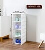 White Foldable Shoes Rack Stackable Shoe Organizer 4 Layer
