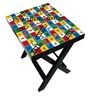 Snakes & Ladder Print Folding End Table in Multi Colour