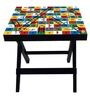 Snakes & Ladder Print Folding End Table in Multi Colour
