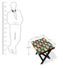 Snakes & Ladder Print Folding End Table in Multi Colour