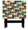 Snakes & Ladder Print Folding End Table in Multi Colour