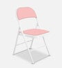 Folding Metal Chair in Pink & White Colour