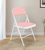 Folding Metal Chair in Pink & White Colour