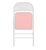 Folding Metal Chair in Pink & White Colour
