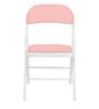 Folding Metal Chair in Pink & White Colour