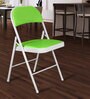 Catania Metal Folding Chair in White & Green Colour