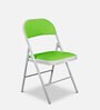 Catania Metal Folding Chair in White & Green Colour