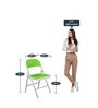 Catania Metal Folding Chair in White & Green Colour