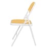 Folding Metal Chair in White & Mustard Colour