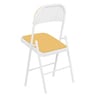 Folding Metal Chair in White & Mustard Colour