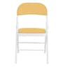 Folding Metal Chair in White & Mustard Colour