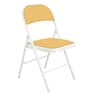 Folding Metal Chair in White & Mustard Colour