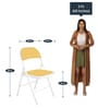 Folding Metal Chair in White & Mustard Colour