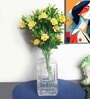 Yellow Artificial Yellow Rose Bunches Set Of 2