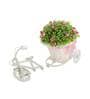 Polyester And Plastic Green And Rickshaw With Small Pink Leaves With Pot Artificial Plants