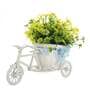 Green Polyester and Plastic Artificial Rickshaw Plant with Yellow Daisy with Pot