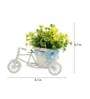 Green Polyester and Plastic Artificial Rickshaw Plant with Yellow Daisy with Pot