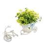 Green Polyester and Plastic Artificial Rickshaw Plant with Yellow Daisy with Pot