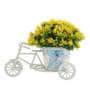 Polyester And Plastic Yellow And Rickshaw With Yellow Hanging Leaves With Pot Artificial Plants