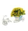 Polyester And Plastic Yellow And Rickshaw With Yellow Hanging Leaves With Pot Artificial Plants