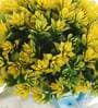 Polyester And Plastic Yellow And Rickshaw With Yellow Hanging Leaves With Pot Artificial Plants