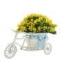 Polyester And Plastic Yellow And Rickshaw With Yellow Hanging Leaves With Pot Artificial Plants