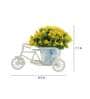 Polyester And Plastic Yellow And Rickshaw With Yellow Hanging Leaves With Pot Artificial Plants