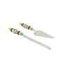Folk Floral Cake Server Set- Blue