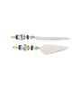 Folk Floral Cake Server Set- Blue