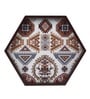 Folk Ornament  Hexagon   Brown MDF Multipurpose Serving Tray