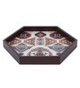 Folk Ornament  Hexagon   Brown MDF Multipurpose Serving Tray