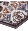 Folk Ornament  Hexagon   Brown MDF Multipurpose Serving Tray