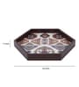 Folk Ornament  Hexagon   Brown MDF Multipurpose Serving Tray