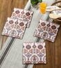 Folk Ornament Brown MDF (Set of 4) Table Coaster Reinvention factory